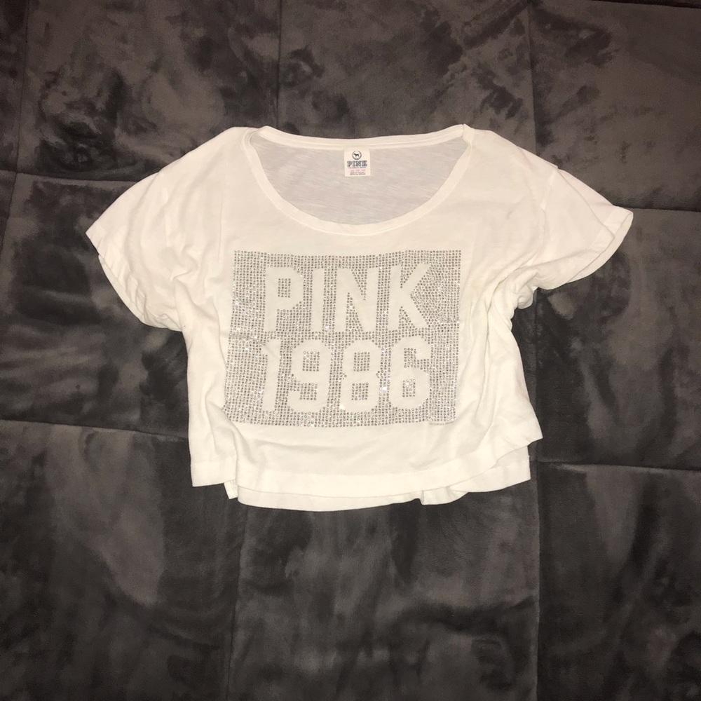 Pink off the shoulder crop top